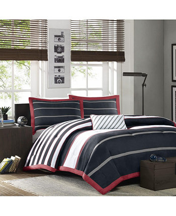 Комплект повседневных одеял Ashton из 4 предметов, яркий дизайн с цветными блоками — California King Gracie Mills