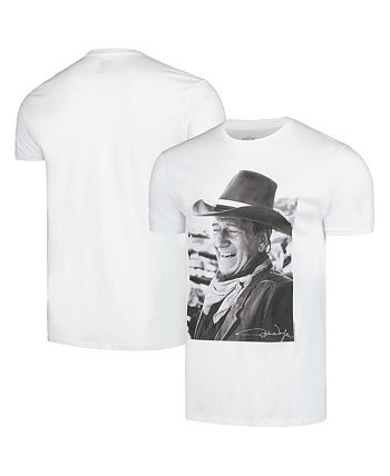 Men's White John Wayne Black & White Photo Graphic T-shirt American Classics