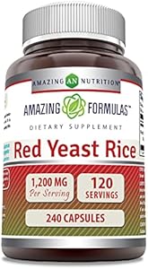 Amazing Formulas Red Yeast Rice 1200mg Per Serving (Порция) Capsules (Капсулы) Supplement | Non-GMO | Gluten Free | Made in USA (180 Count) Amazing Nutrition