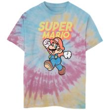 Boys 8-20 Nintendo Super Mario Jump Face Tie Dye Tee Nespresso
