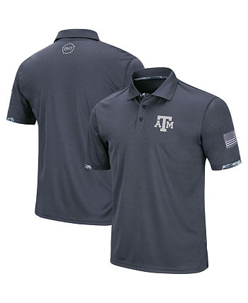 Большая и высокая мужская темно-серая рубашка-поло Texas A M Aggies OHT в стиле милитари с камуфляжным принтом Colosseum