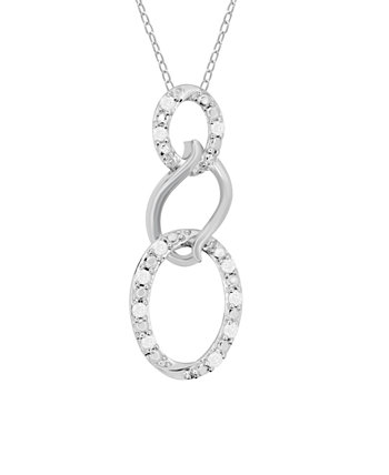 Ожерелье с подвеской Diamond Open Link Drop (1/10 карата) из стерлингового серебра Macy's
