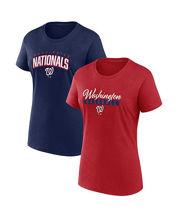 Женский красный и темно-синий комбинированный комплект футболок для болельщиков Washington Nationals Fanatics