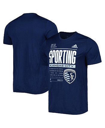 Мужская темно-синяя футболка Sporting Kansas City Club DNA Performance Adidas
