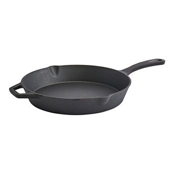 Smith & Clark Pre-Seasoned Ridged Cast-Iron Frypan with Assist Handle Smith