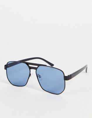 Черные солнцезащитные очки-авиаторы Madein с угловатыми оправами Madein.