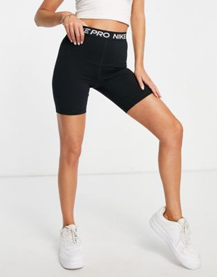 Шорты Nike Pro Training 365 с высокой талией и длиной 18 см (7 дюймов), в черном цвете для женщин Nike