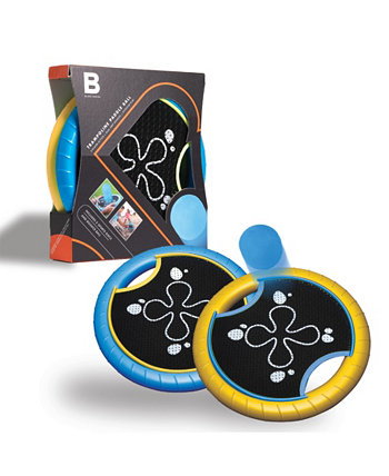 Trampoline Paddle Ball and Flying Disc Set, Indoor Outdoor Game for Two Black Series