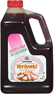 Kikkoman Less Sodium Gluten-Free Gourmet Teriyaki Marinade and Sauce, (0.5 Gallon) Kikkoman