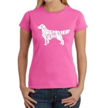 Women's Word Art T-Shirt - Golden Retreiver LA Pop Art
