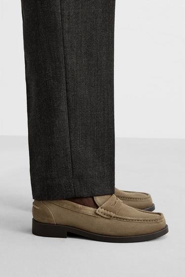 LEATHER PENNY LOAFERS Zara