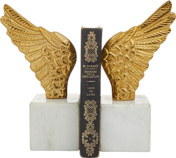 Мраморный держатель для книг с крыльями ангела - набор из 2 шт. VIVIAN LUNE HOME