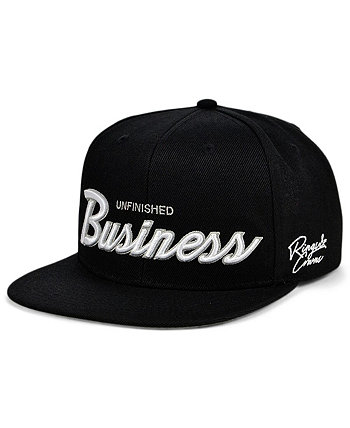 Men's Black, White Unfinished Business Snapback Hat Rings & Crwns