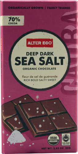 Alter Eco Organic Dark Chocolate Deep Dark Sea Salt - 2,82 унции Alter Eco
