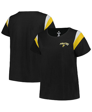 Женская черная футболка с круглым вырезом больших размеров Pittsburgh Pirates Profile