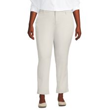 Plus Size Lands' End Mid Rise Classic Straight Leg Chino Ankle Pants Lands' End