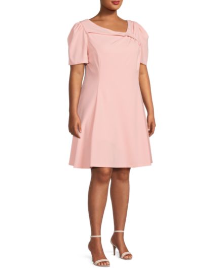 Расклешенное мини-платье Plus с рюшами DKNY