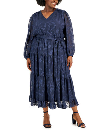 Многоуровневое шифоновое платье макси большого размера Burnout Taylor