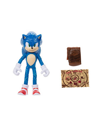 2 Movie Sonic с картой и сумкой 4-дюймовая фигурка Sonic