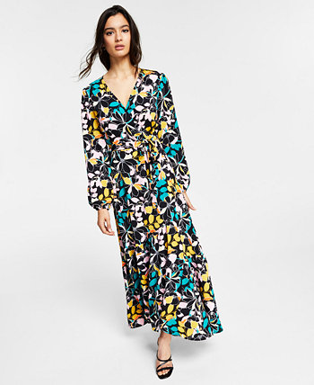 Платье макси с запахом и цветочным принтом, созданное для Macy's Bar III