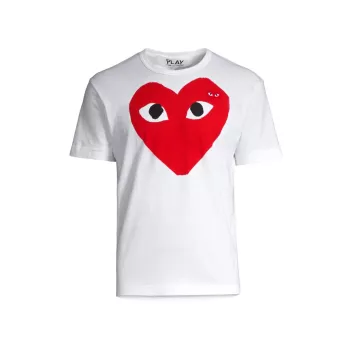 Хлопковая футболка с большим сердцем Comme des Garcons