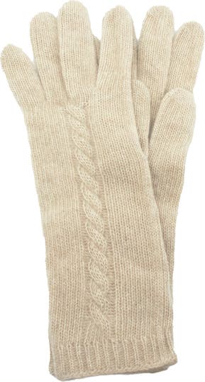 Кашемировые перчатки косичного вязания Portolano