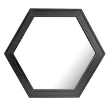 Настенное шестиугольное зеркало из коллекции Stonebriar в деревянной раме, окрашенной в черный цвет STONEBRIAR