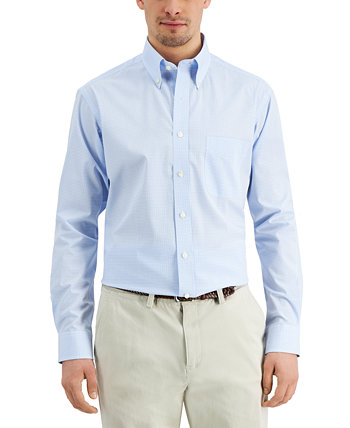 Мужская классическая / стандартная классическая классическая рубашка в мелкую клетку в мелкую клетку, созданная для Macy's Club Room