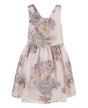 Платье для девочек из парчи и органзы с люрексом Pink & Violet