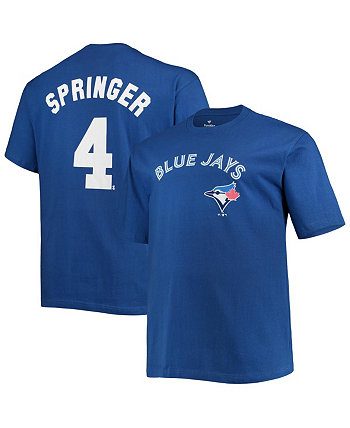Мужская футболка George Springer Royal Toronto Blue Jays Big and Tall с именем и номером Profile