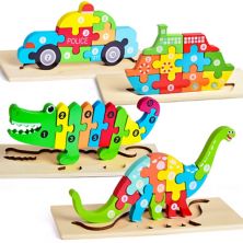 Montessori Wooden Puzzle for Toddlers Popfun
