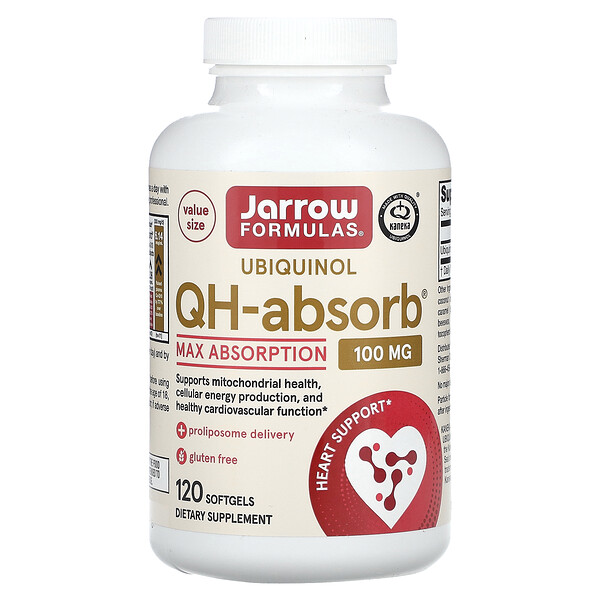 Ubiquinol, QH-Absorb, Max Absorption, 100 mg, 120 Softgels (Мягкие капсулы) Jarrow Formulas