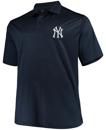 Мужская однотонная рубашка-поло New York Yankees Birdseye темно-синего цвета Fanatics