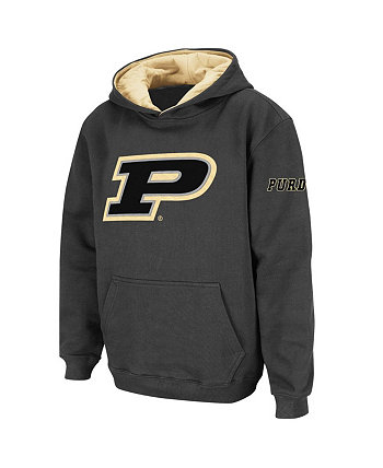 Youth Boys Charcoal Purdue Boilermakers Big Logo Pullover Hoodie Stadium Athletic