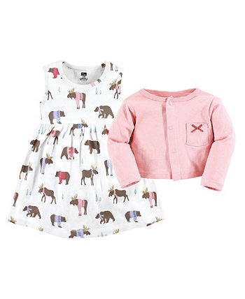 Платье и кардиган для новорожденных девочек, комплект из 2 предметов Hudson Baby