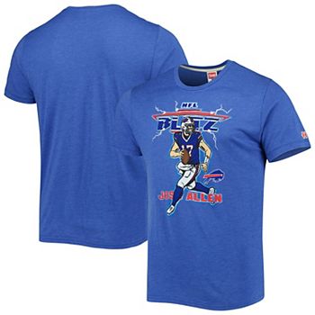 Men's Homage Josh Allen Heathered Heather Royal Buffalo Bills NFL Blitz Player Tri-Blend T-Shirt Homage