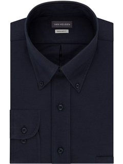 Классическая рубашка Оксфорд стандартного кроя с однотонным воротником на пуговицах Van Heusen