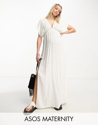  Белое платье для беременных ASOS Maternity с завязками на талии ASOS Maternity