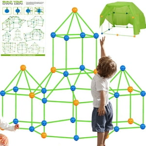 Zorpupoa 218Pcs Fort Building Kit for Kids STEM Construction Toys Educational Gift for 5-8 Years Old Boys Girls for Indoor & Outdoors Activity Zorpupoa