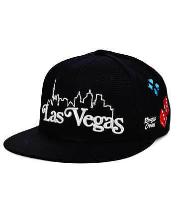 Мужская черная регулируемая кепка Las Vegas Skyline Snapback Snapback Rings & Crwns