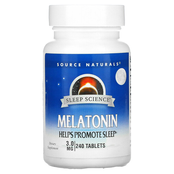 Sleep Science, Мелатонин, 3 мг, 240 таблеток Source Naturals