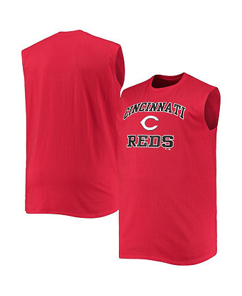 Men's Red Cincinnati Reds Big and Tall Jersey Muscle Tank Top Profile