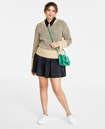 Женский свитер с круглым вырезом с узором «елочка», созданный для Macy's On 34th