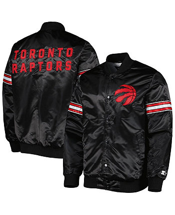 Мужская черная атласная университетская куртка Toronto Raptors Pick and Roll с полной застежкой Starter