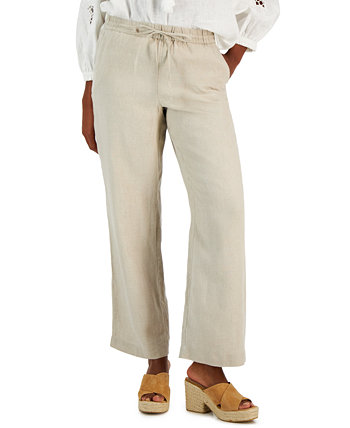 Льняные брюки с завязками на талии, созданные для Macy's Charter Club