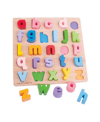 Коренастая головоломка со строчными буквами алфавита, 26 деталей Bigjigs Toys