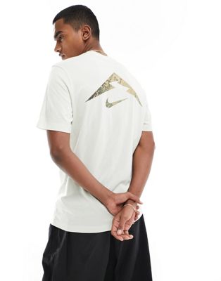 Nike Running Trail Dri-FIT logo T-shirt in white Nike