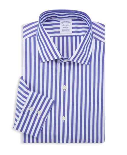 Хлопковая классическая рубашка в полоску Regent-Fit Supima Brooks Brothers