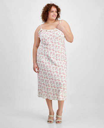 Trendy Plus Size Printed Ruffle-Trim Midi Dress And Now This