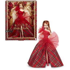 Barbie 2024 Holiday Barbie Dolls, Seasonal Collector Gift, Barbie Signature, Plaid Gown with Red Bow [Walmart Exclusive] Visit the Barbie Store